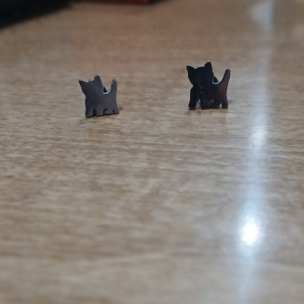 Black Cat Stud Earrings